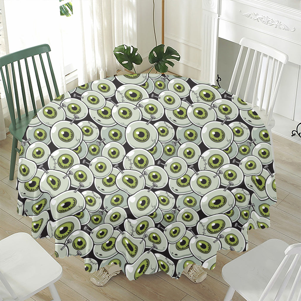 Frankenstein Eyeball Pattern Print Waterproof Round Tablecloth