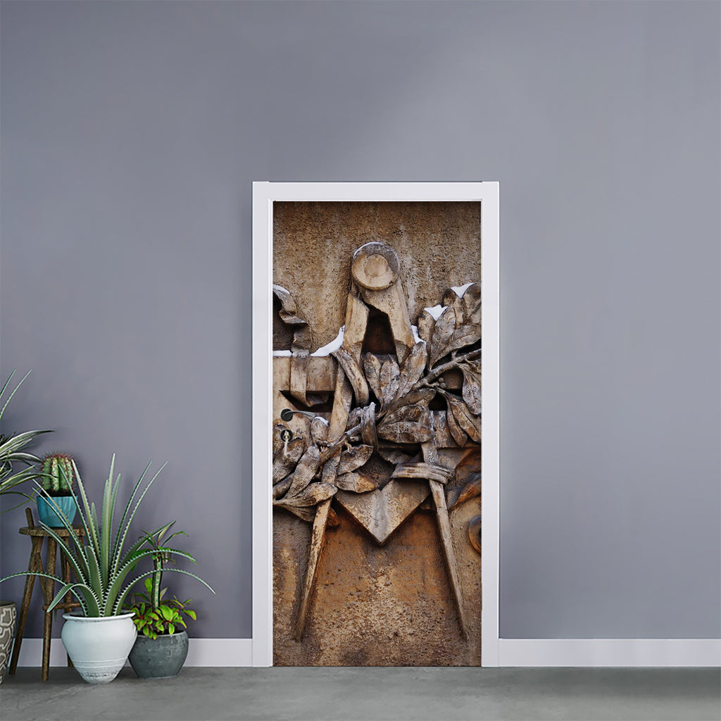 Freemasonry Emblem Print Door Sticker