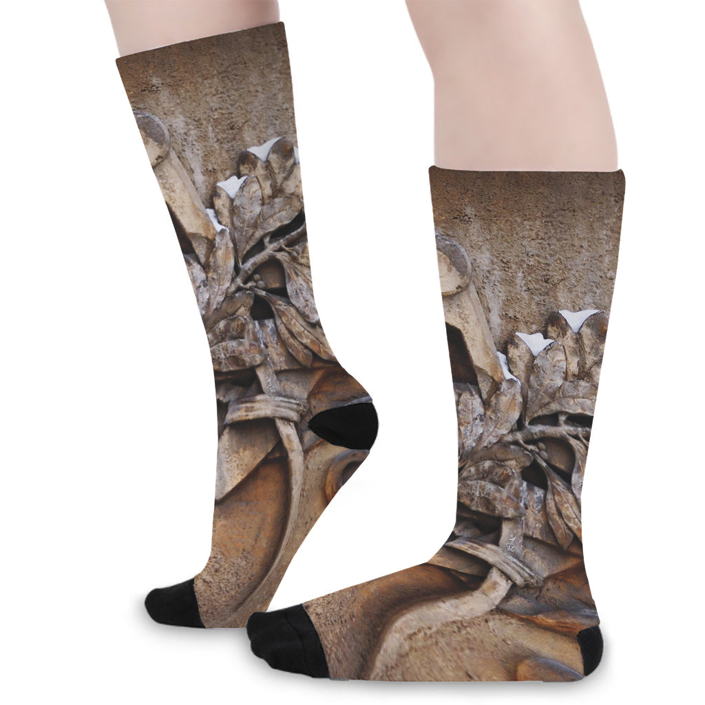 Freemasonry Emblem Print Long Socks