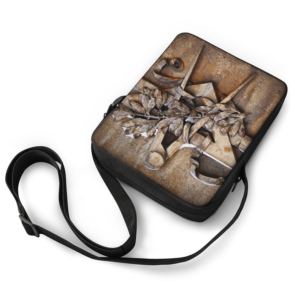 Freemasonry Emblem Print Rectangular Crossbody Bag