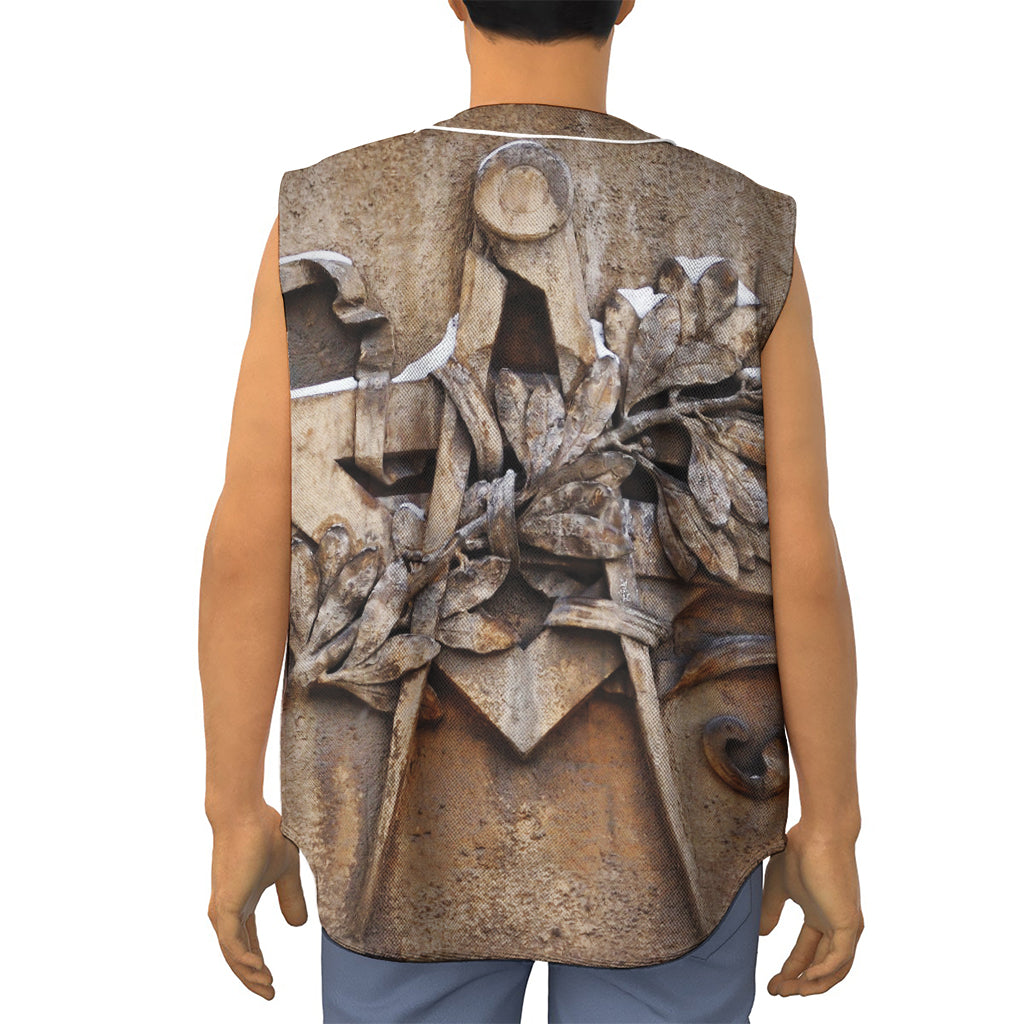 Freemasonry Emblem Print Sleeveless Baseball Jersey