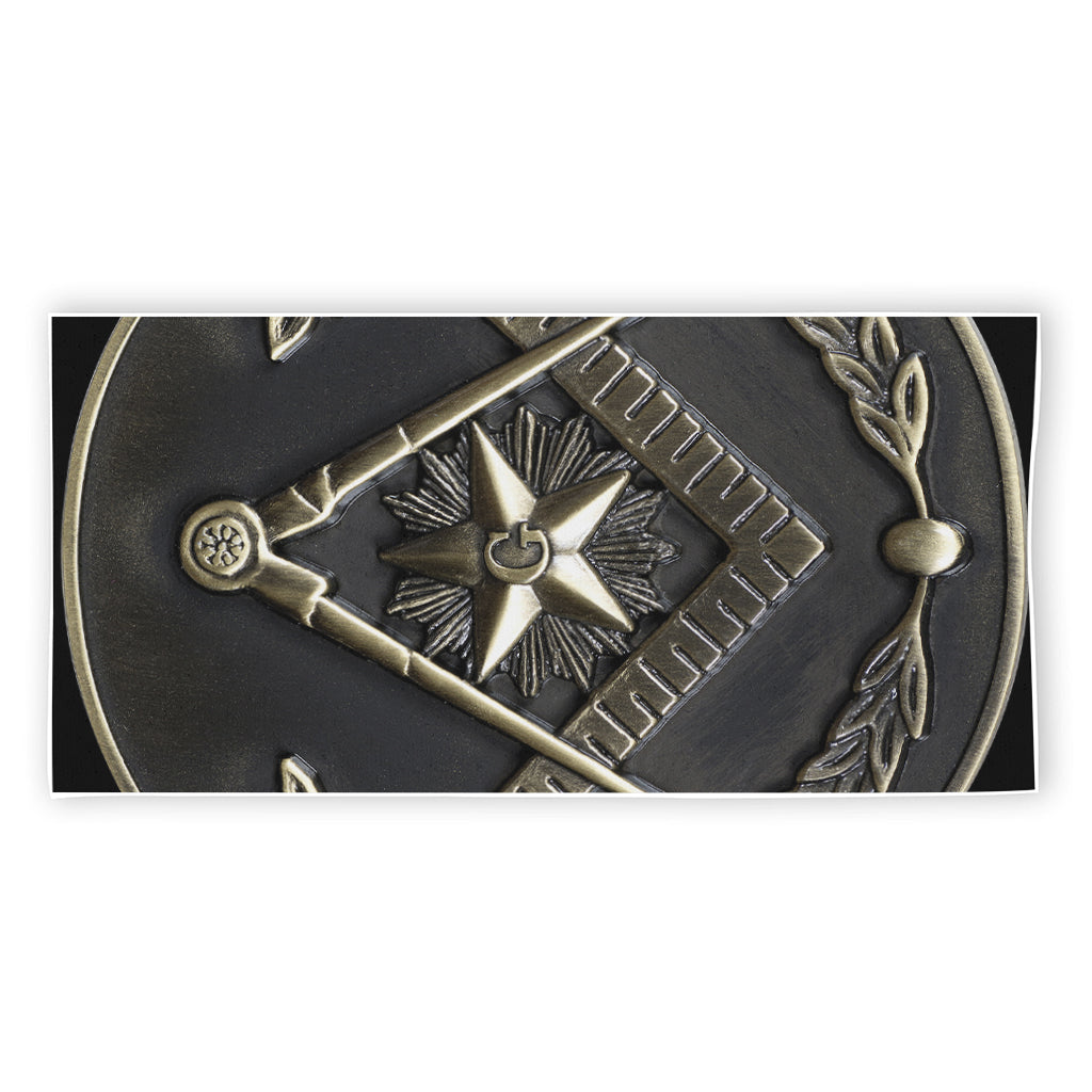 Freemasonry Medal Print Beach Towel