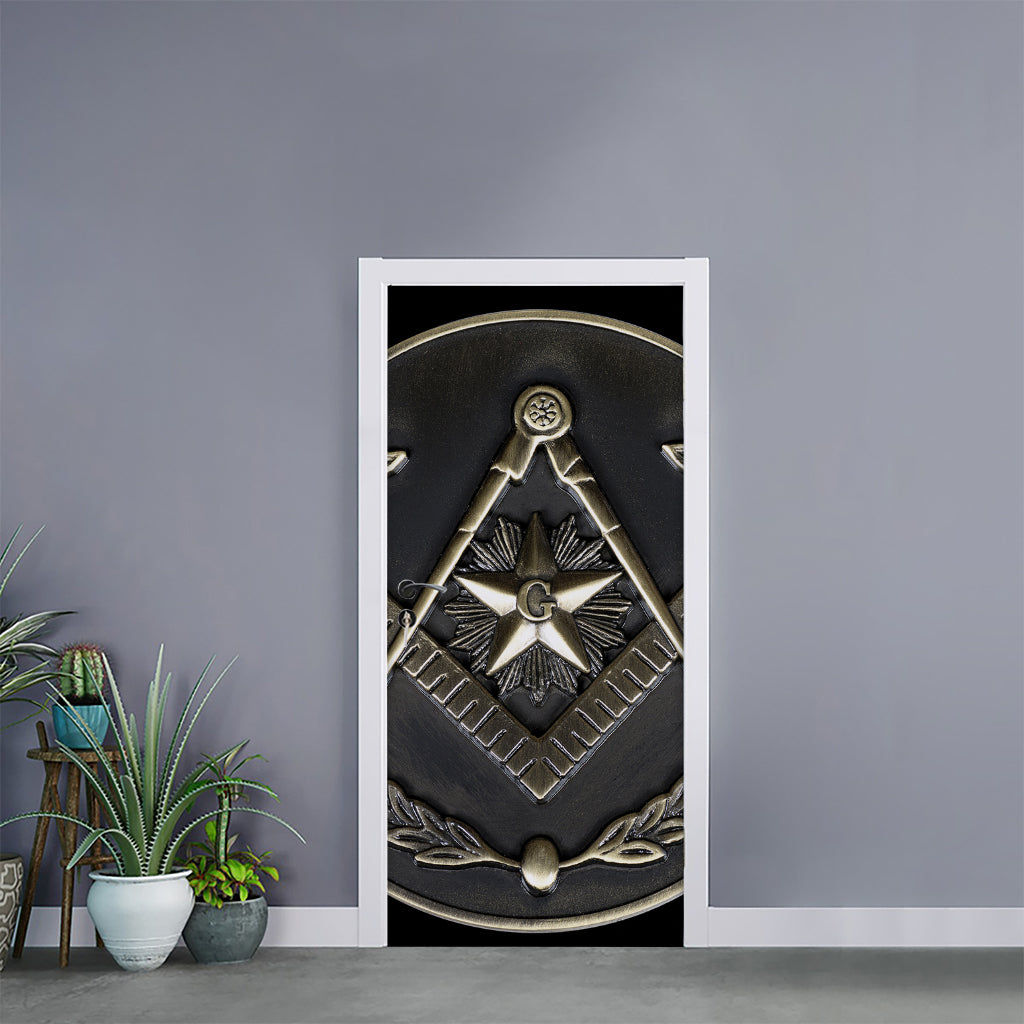 Freemasonry Medal Print Door Sticker