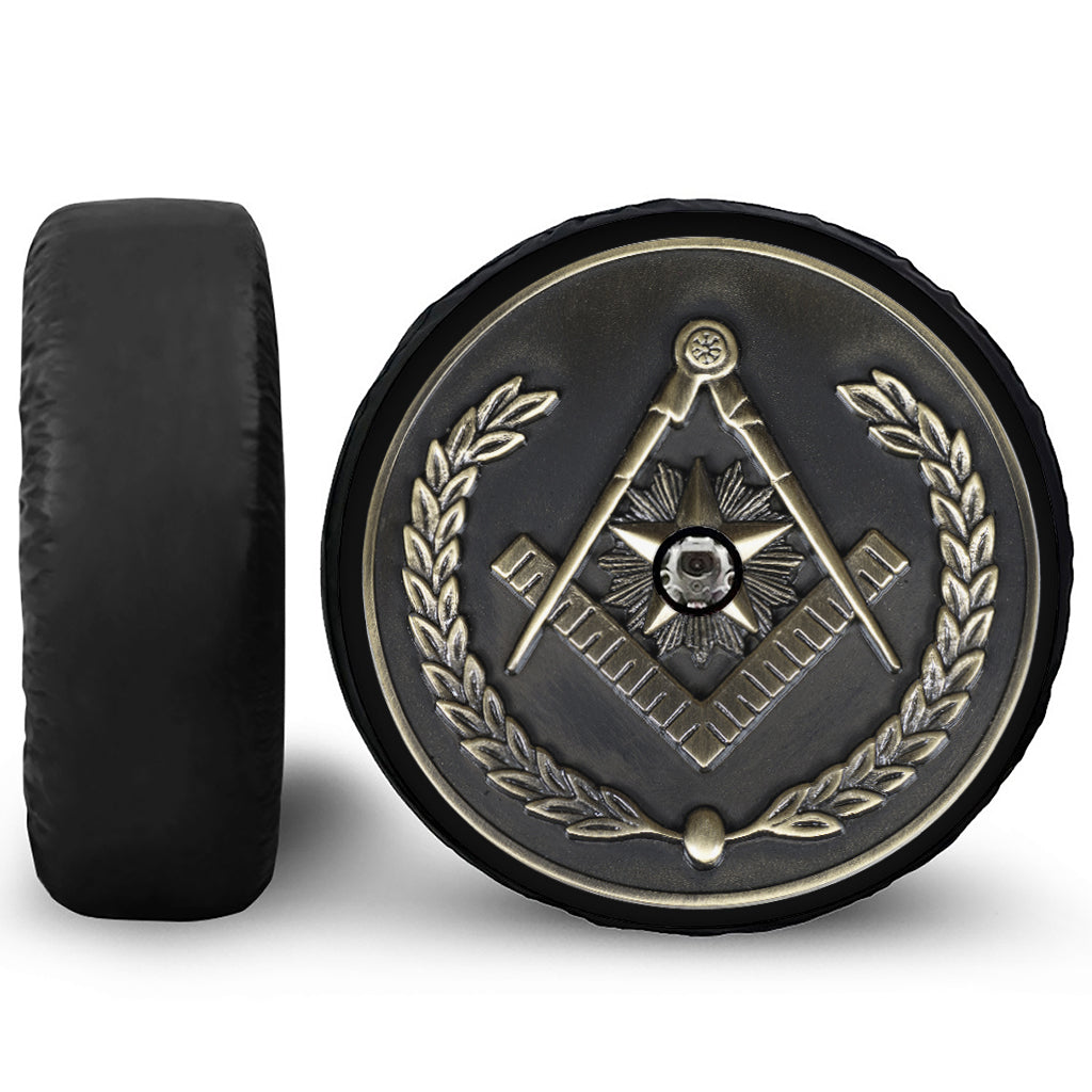 Freemasonry Medal Print Tire Cover With Camera Hole