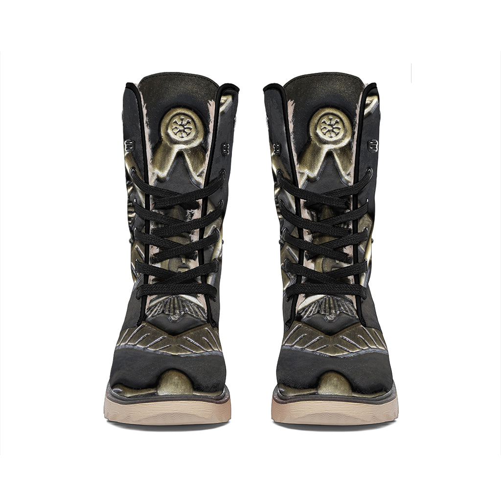 Freemasonry Medal Print Winter Boots