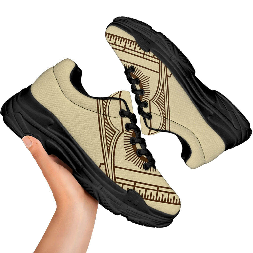 Freemasonry Symbol Print Black Chunky Shoes