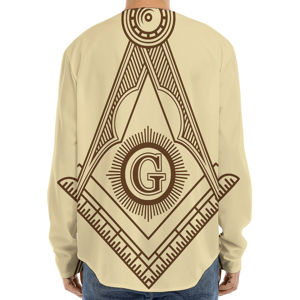 Freemasonry Symbol Print Long Sleeve Baseball Jersey