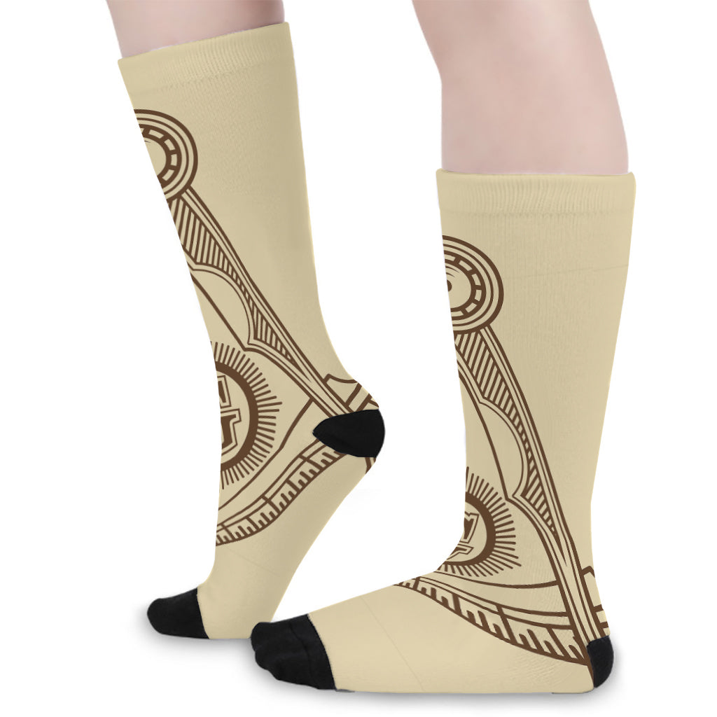 Freemasonry Symbol Print Long Socks
