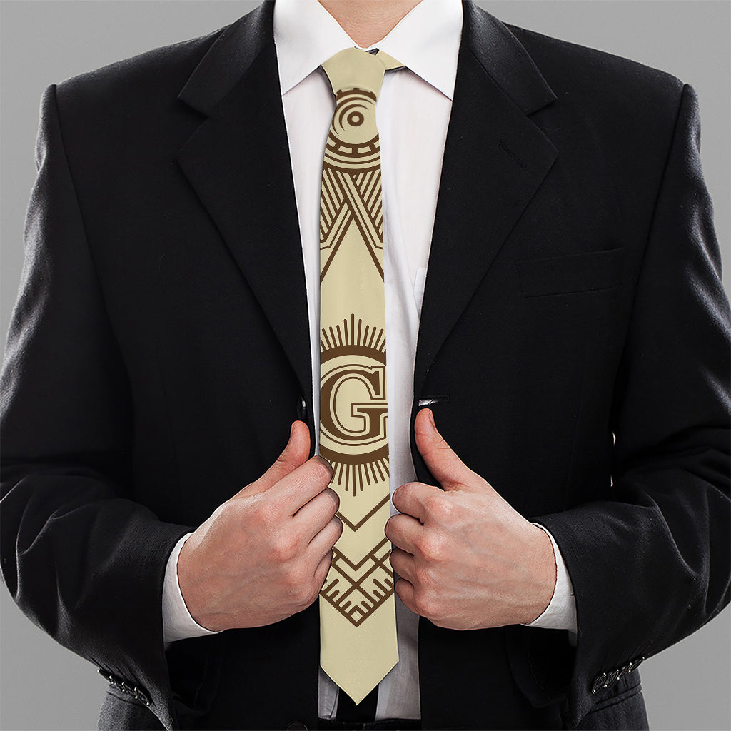 Freemasonry Symbol Print Necktie