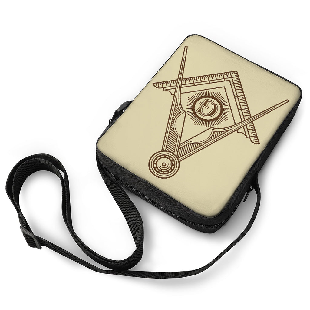Freemasonry Symbol Print Rectangular Crossbody Bag