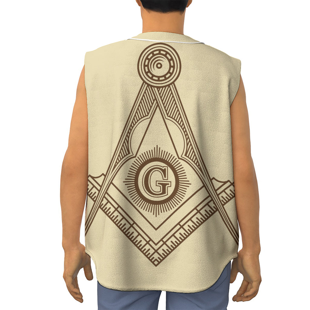 Freemasonry Symbol Print Sleeveless Baseball Jersey