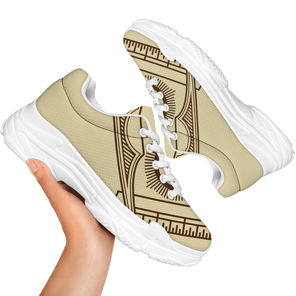 Freemasonry Symbol Print White Chunky Shoes
