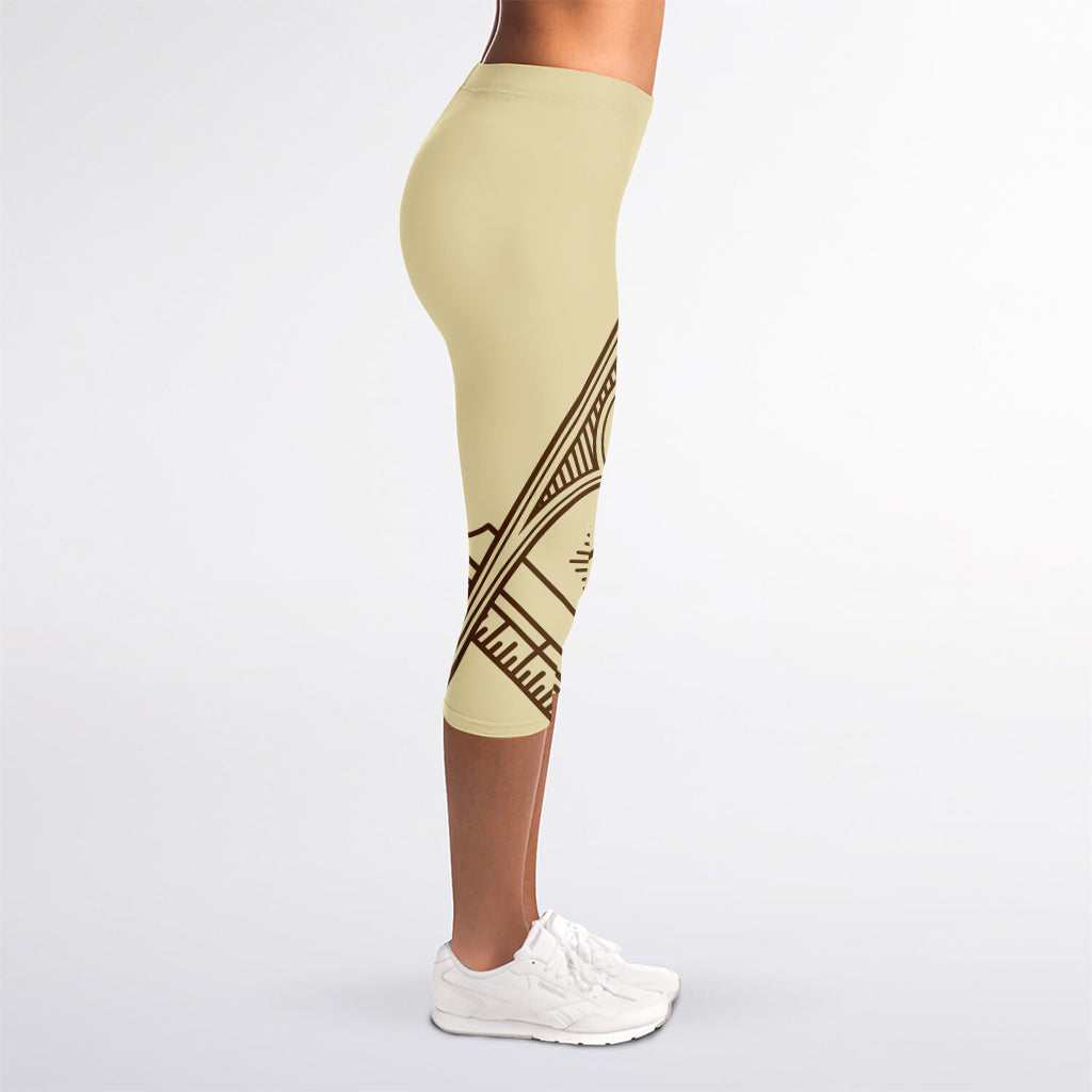 Freemasonry Symbol Print Women's Capri Leggings