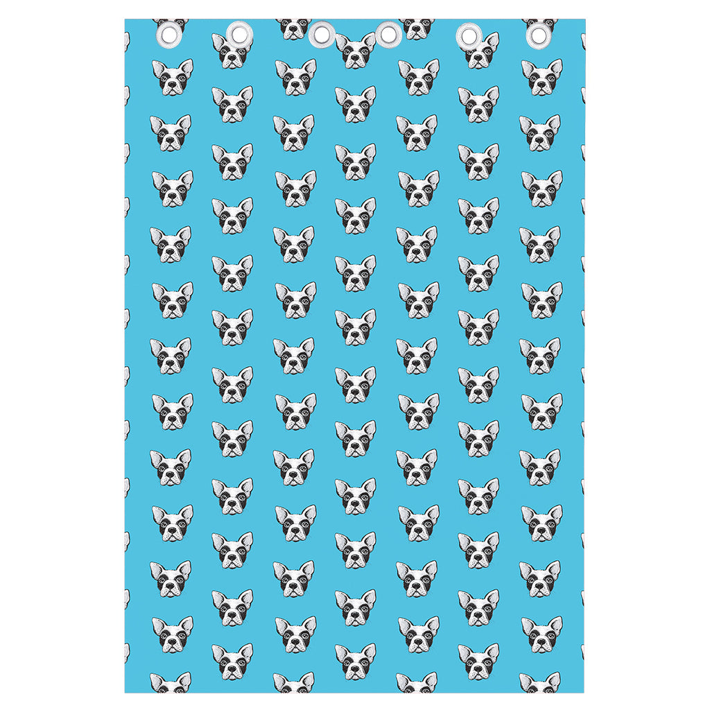 French Bulldog Faces Pattern Print Curtain