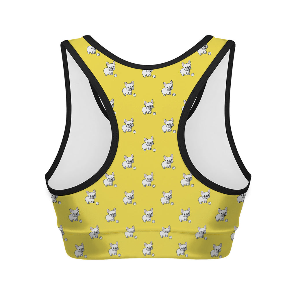 French Bulldog Puppy With Baseball Print Women's Sports Bra