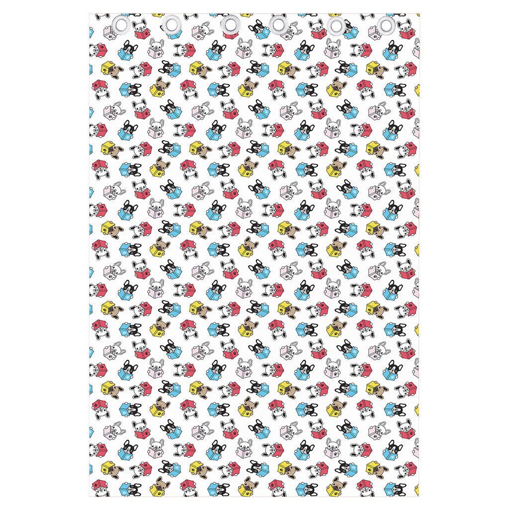 French Bulldog Reading Book Print Curtain