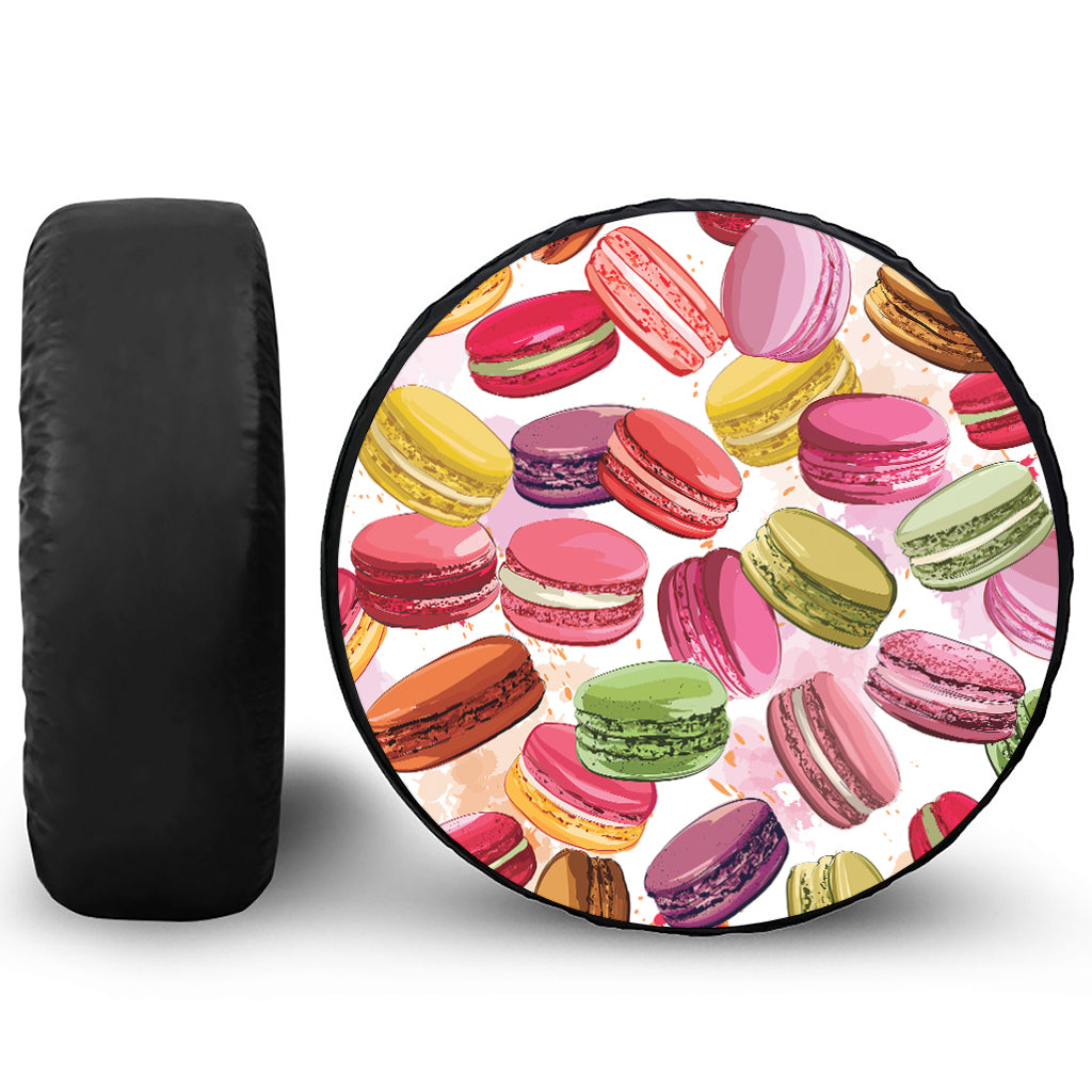 French Macaron Pattern Print Tire Cover