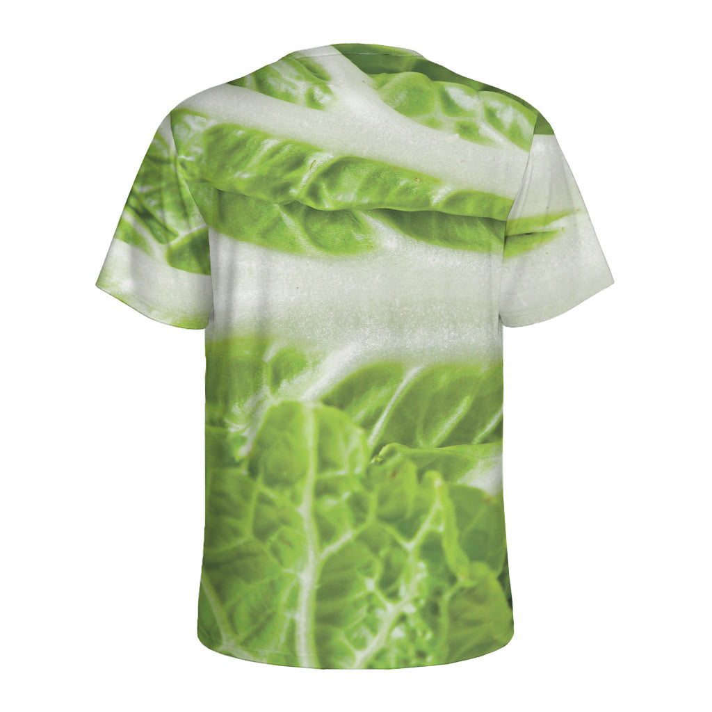 Fresh Cabbage Leaf Print Men's Sports T-Shirt