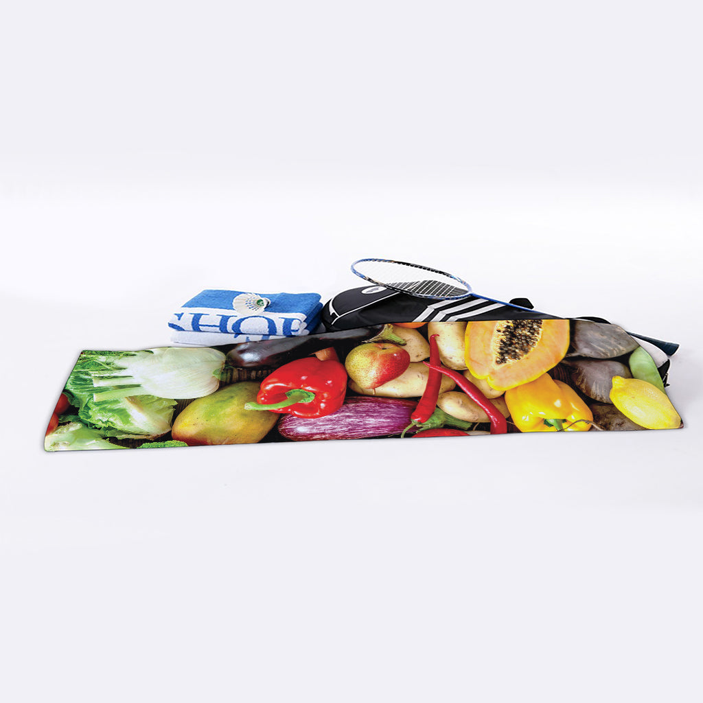 Fresh Fruits And Vegetables Print Sports Towel