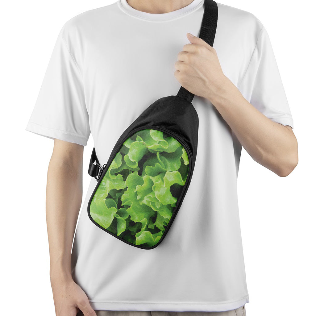 Fresh Lettuce Leaves Print Chest Bag
