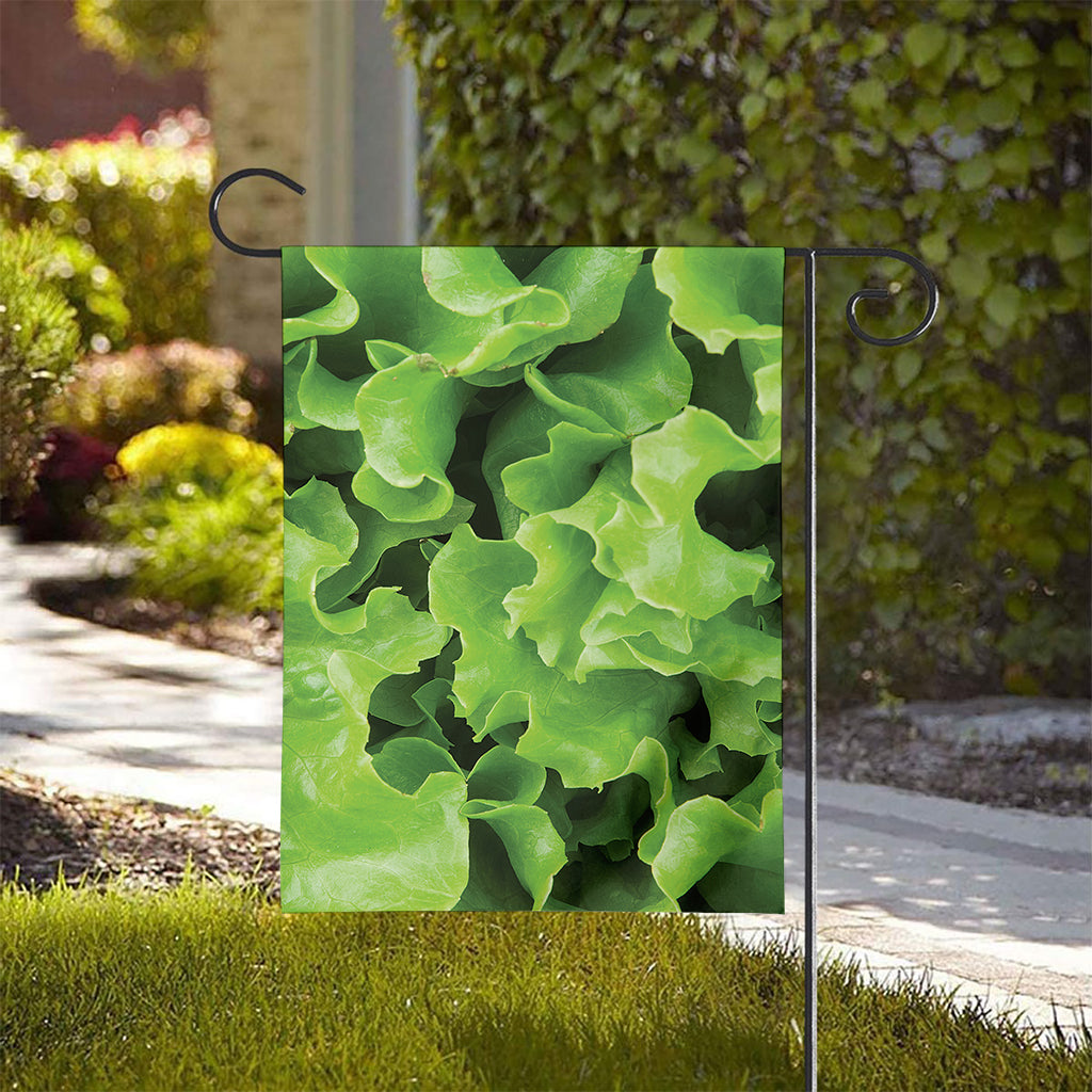 Fresh Lettuce Leaves Print House Flag