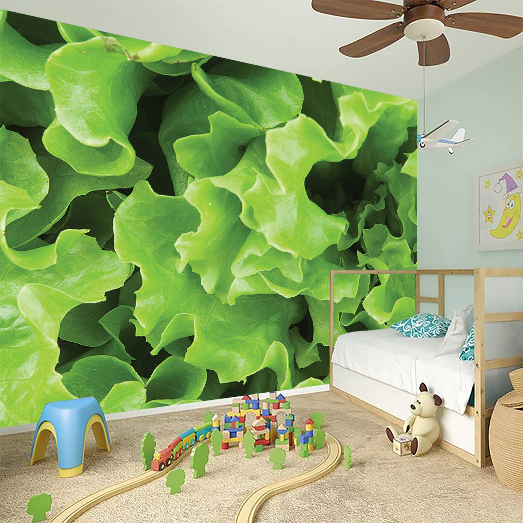 Fresh Lettuce Leaves Print Wall Sticker