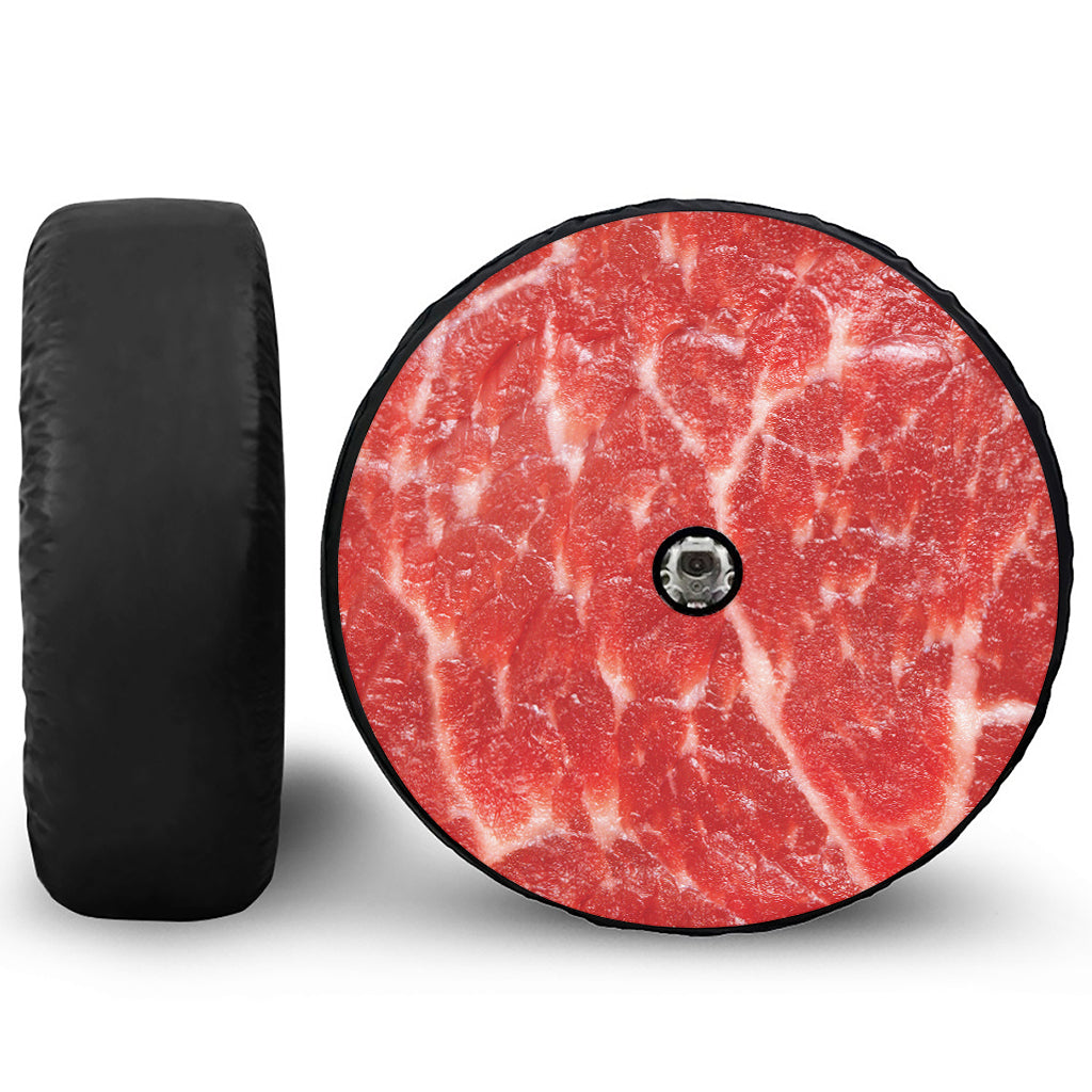 Fresh Meat Print Tire Cover With Camera Hole