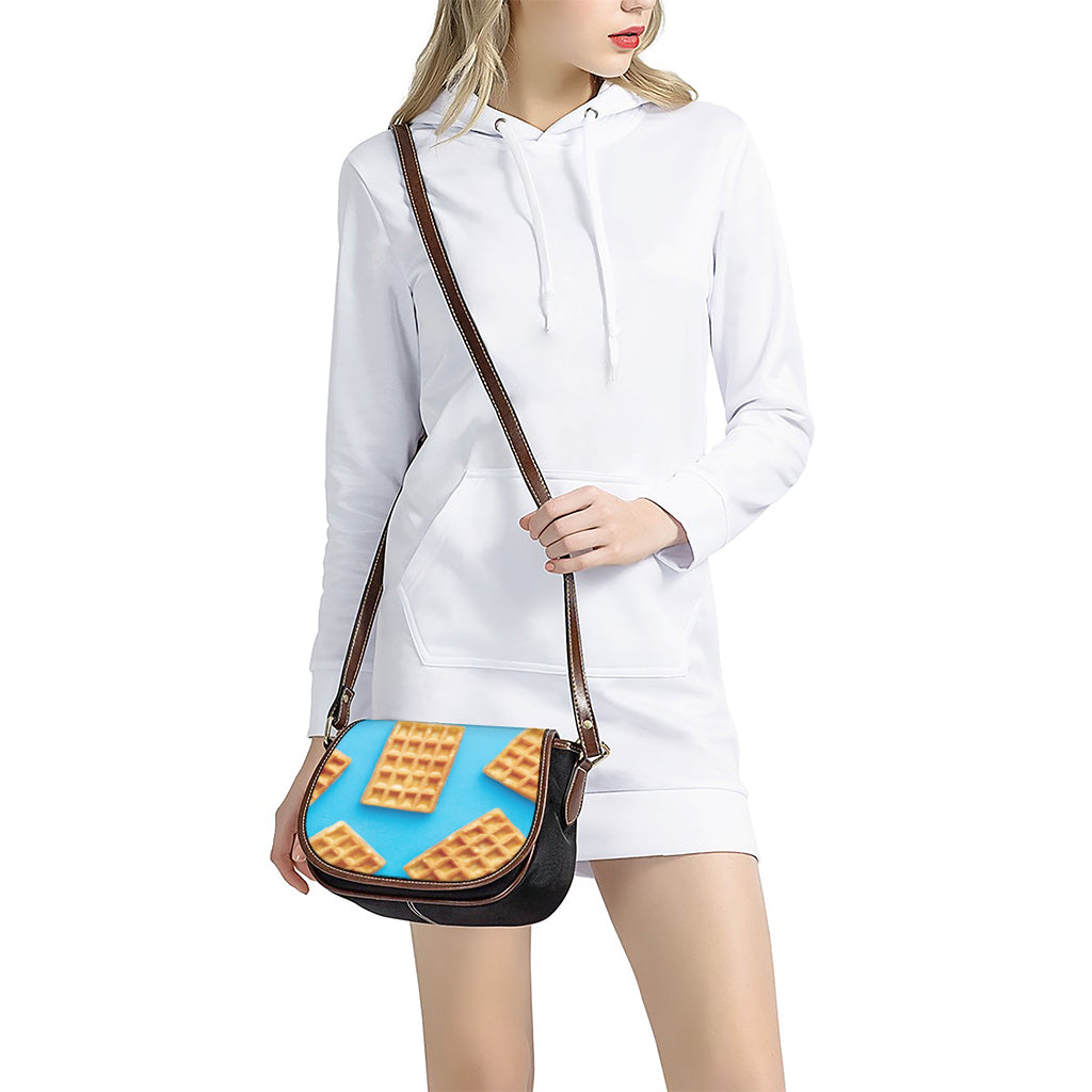 Fresh Waffles Print Saddle Bag