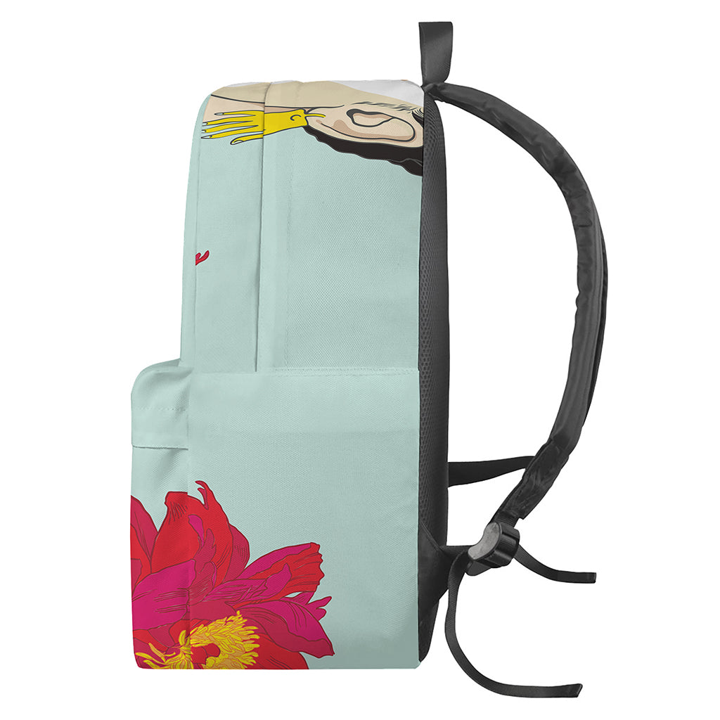 Frida Kahlo And Floral Print Backpack
