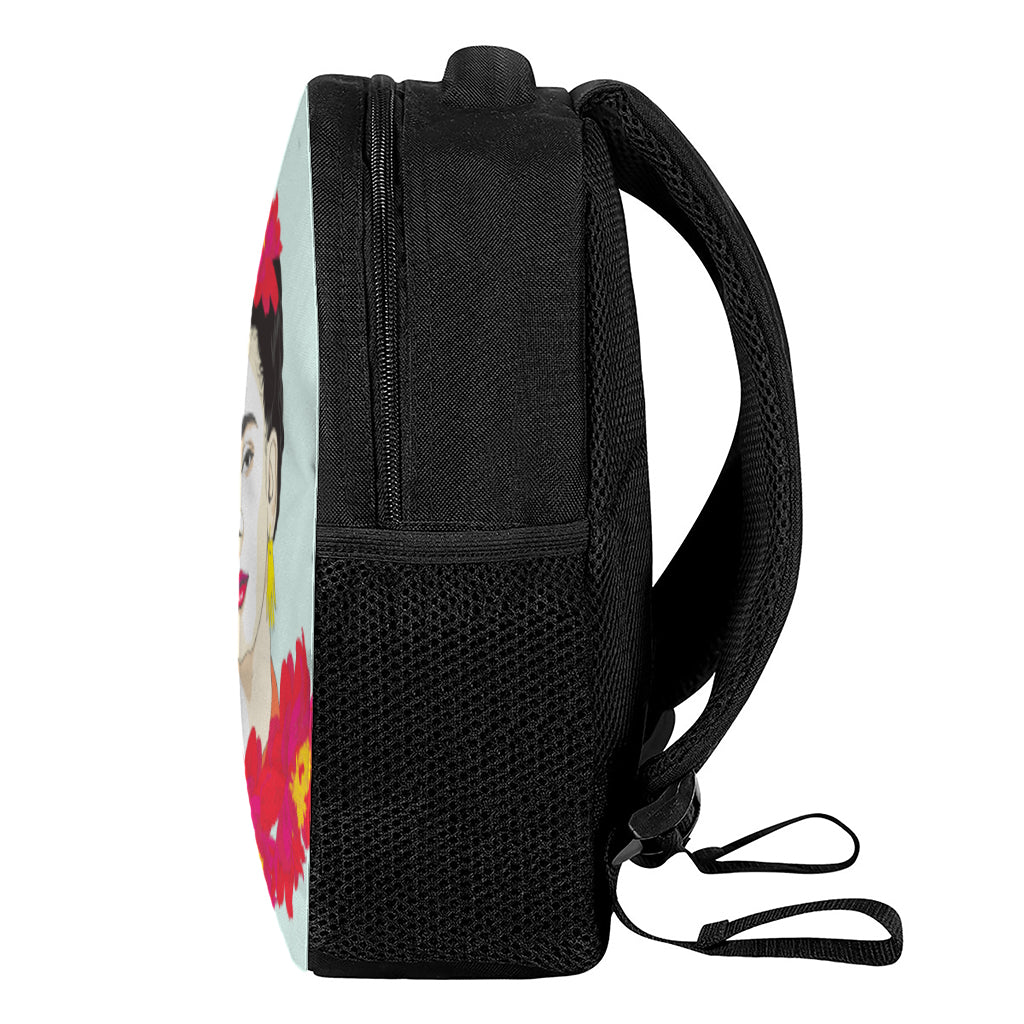 Frida Kahlo And Floral Print Casual Backpack