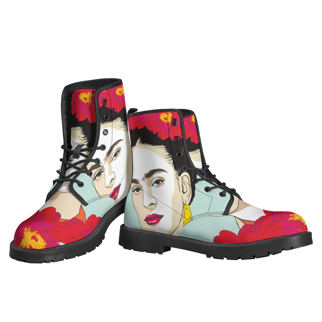 Frida Kahlo And Floral Print Backpack