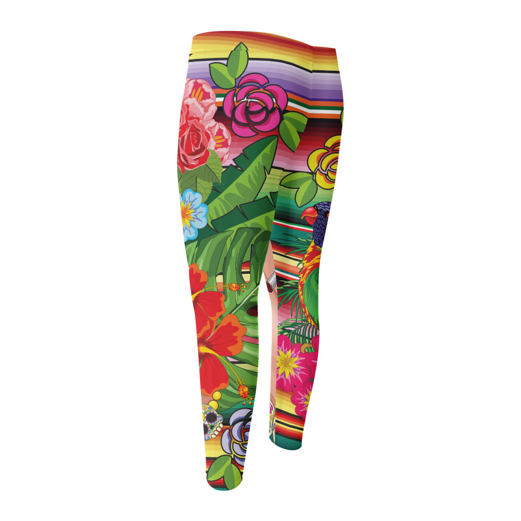 Frida Kahlo Serape Print Men's Compression Pants