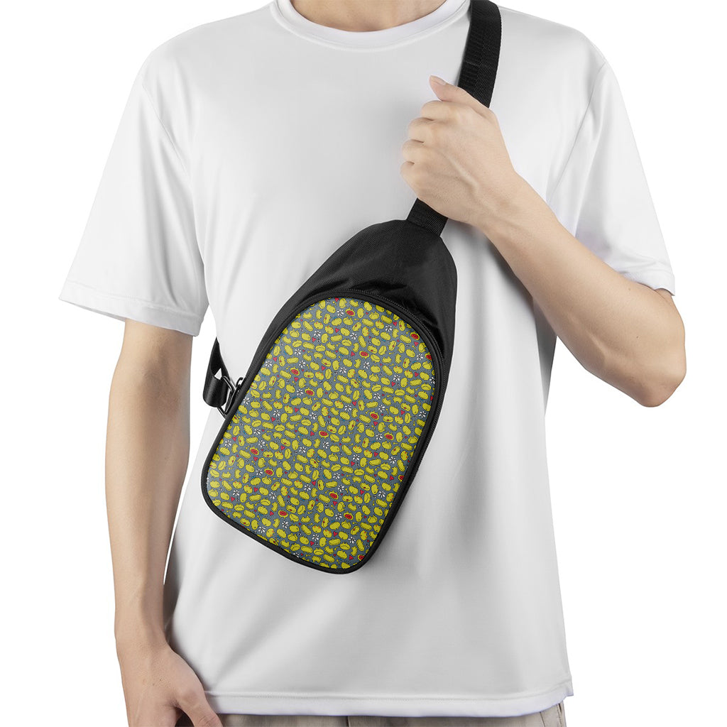 Frog Faces Pattern Print Chest Bag