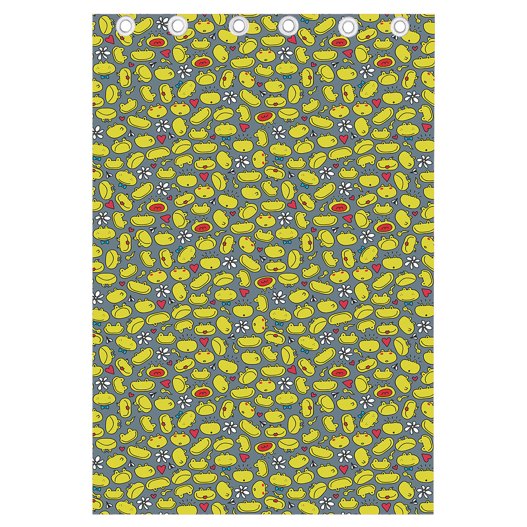 Frog Faces Pattern Print Curtain