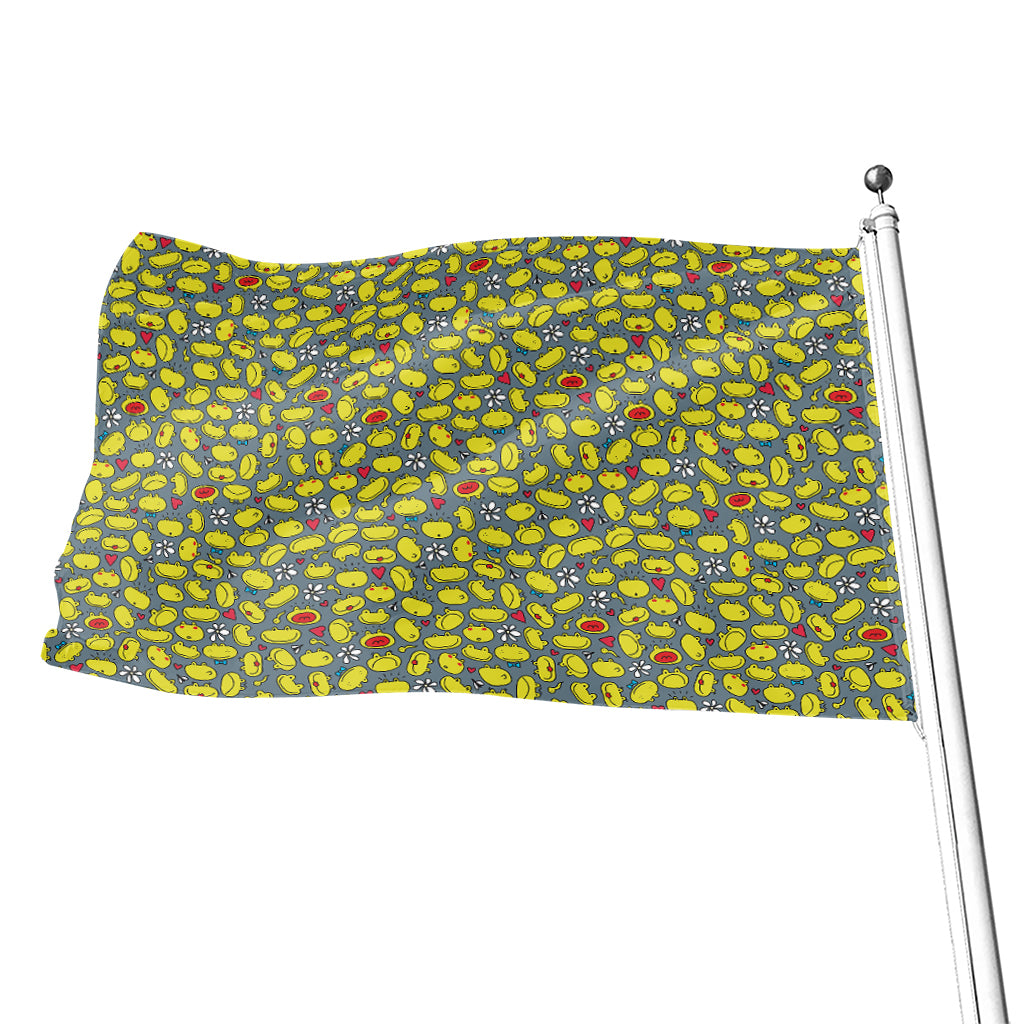 Frog Faces Pattern Print Flag