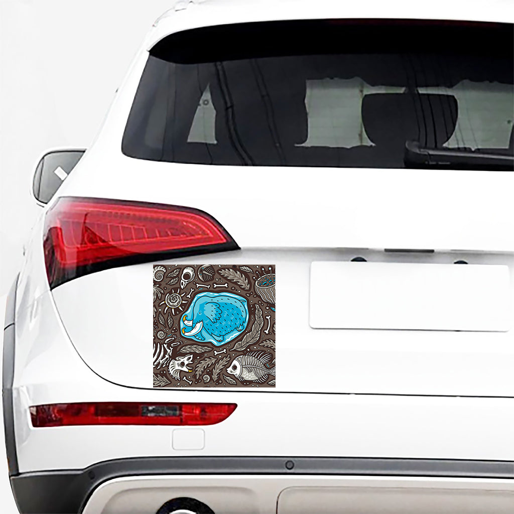 Frozen Mammoth And Fossil Print Car Sticker