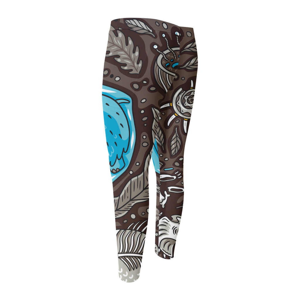 Frozen Mammoth And Fossil Print Men's Compression Pants