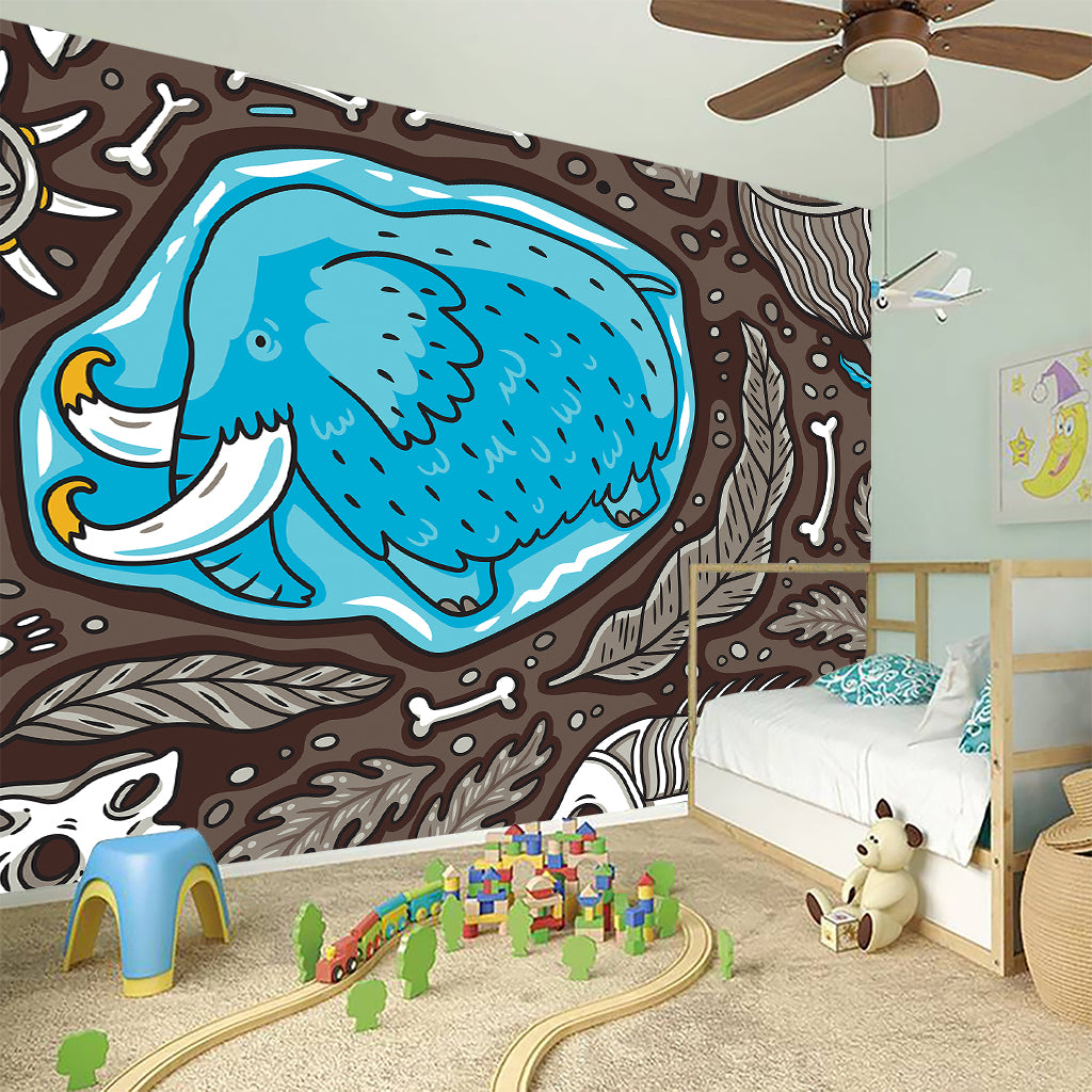 Frozen Mammoth And Fossil Print Wall Sticker