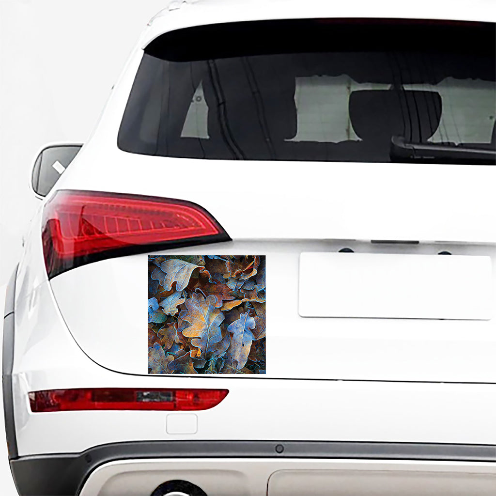 Frozen Oak leaf Print Car Sticker