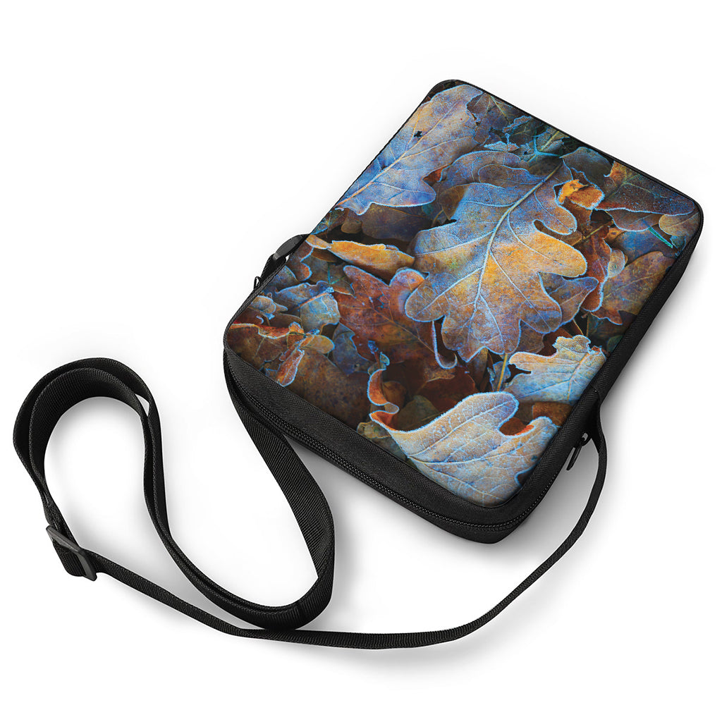 Frozen Oak leaf Print Rectangular Crossbody Bag