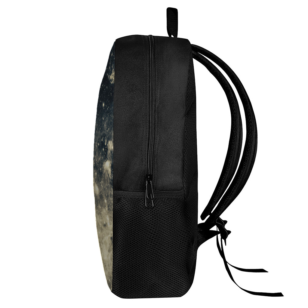 Full Moon And Night Stars Print 17 Inch Backpack