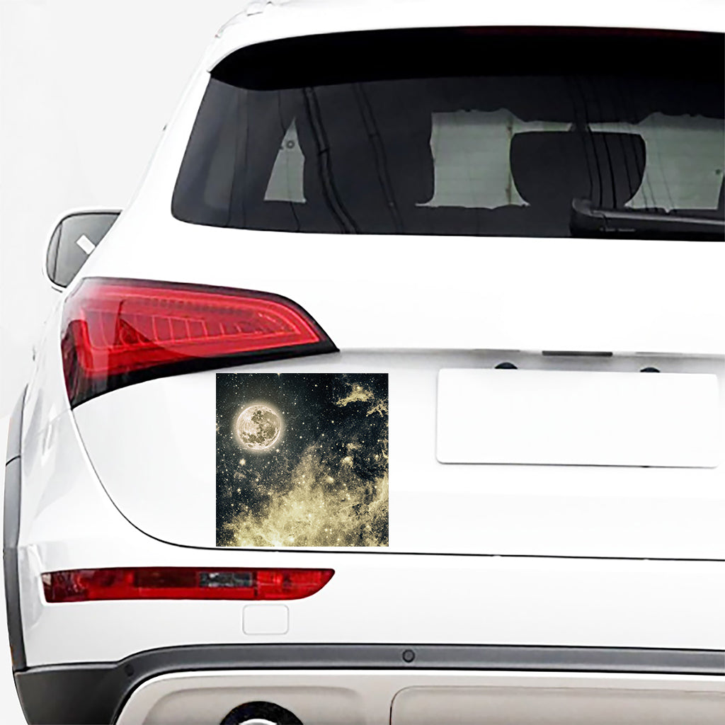 Full Moon And Night Stars Print Car Sticker