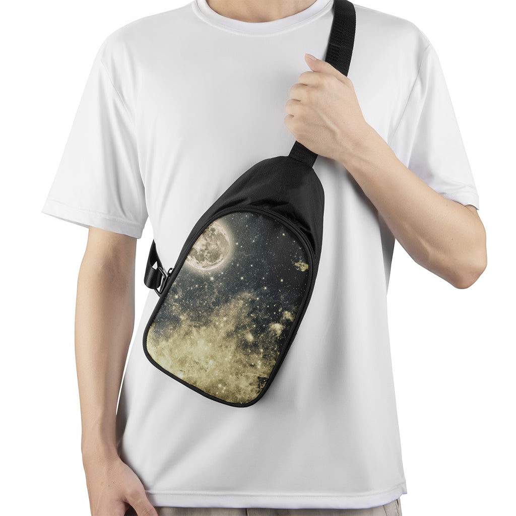 Full Moon And Night Stars Print Chest Bag