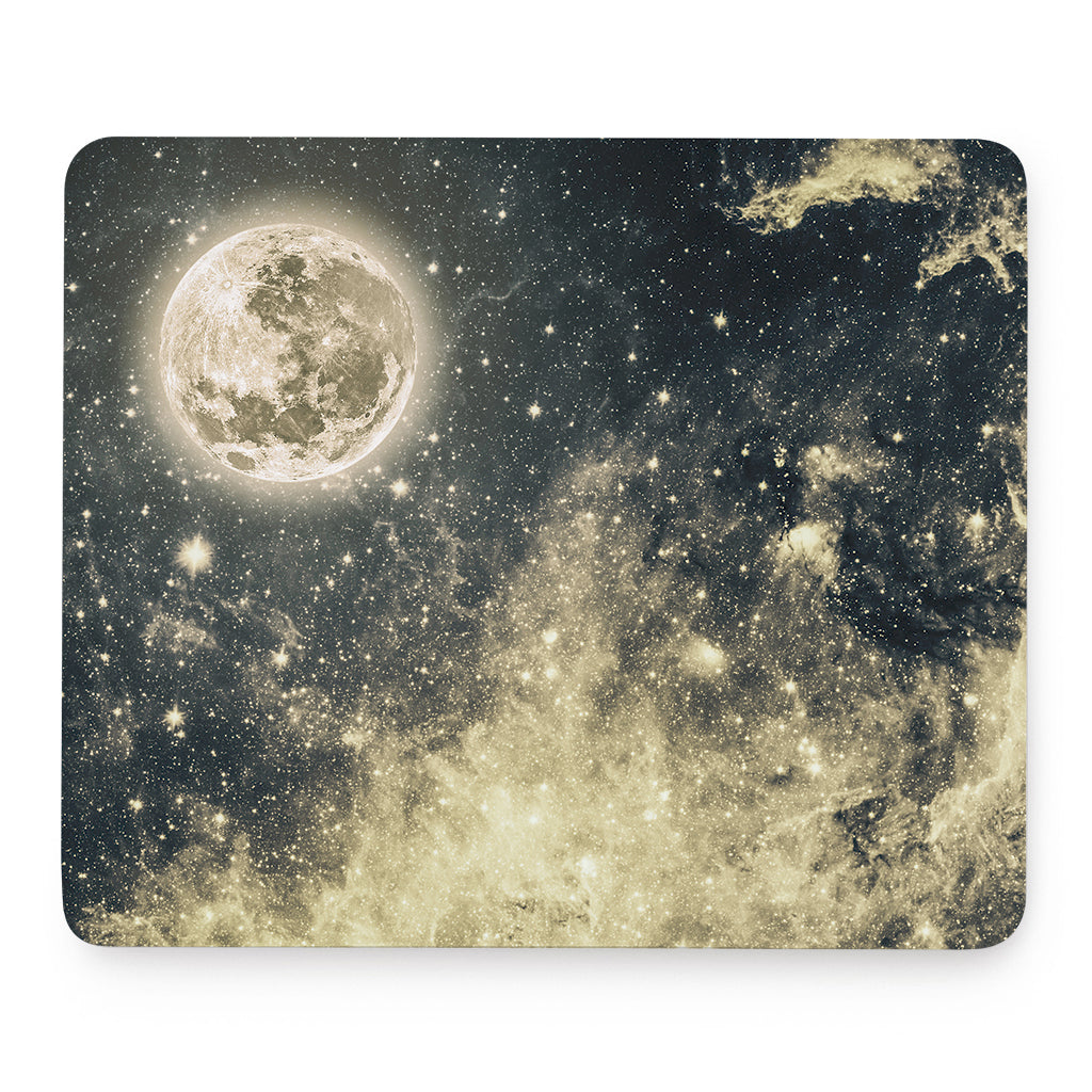 Full Moon And Night Stars Print Mouse Pad