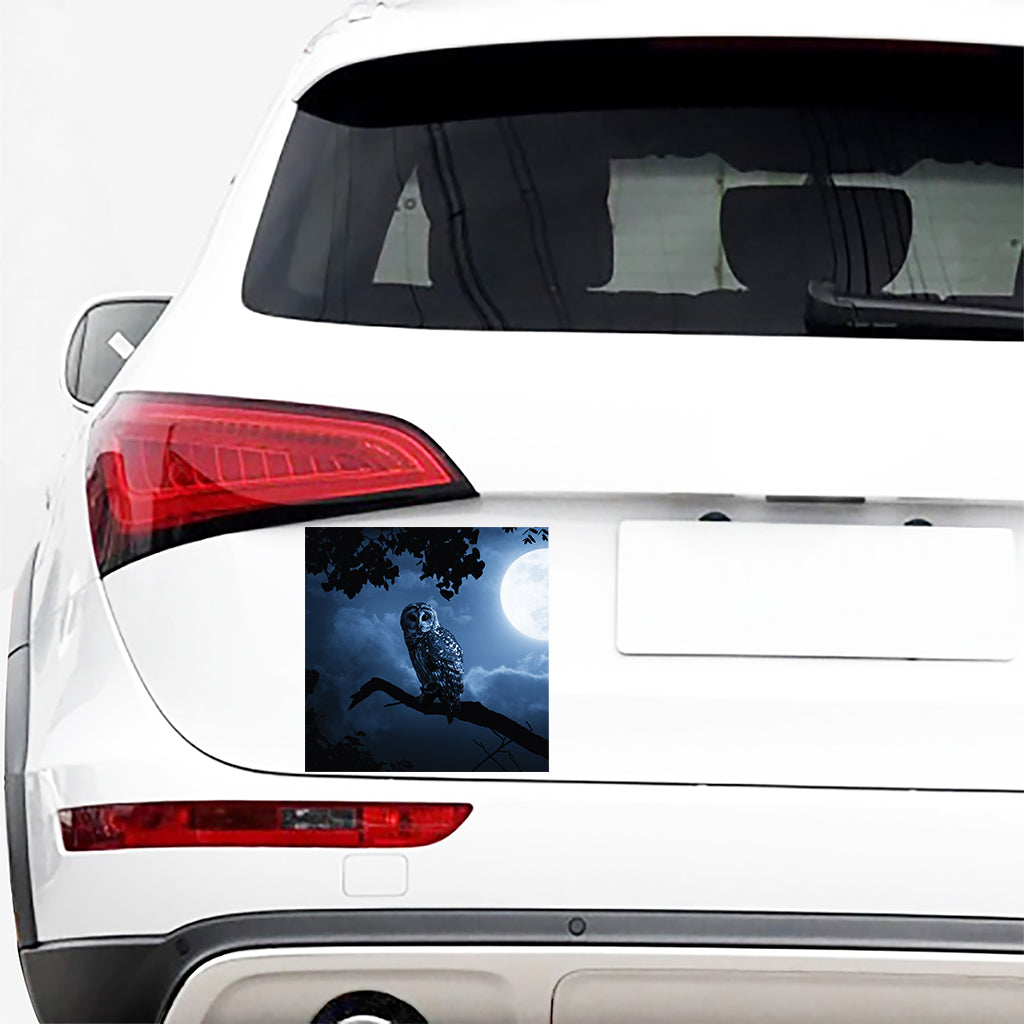 Full Moon Night Owl Print Car Sticker