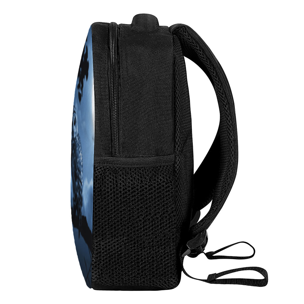 Full Moon Night Owl Print Casual Backpack