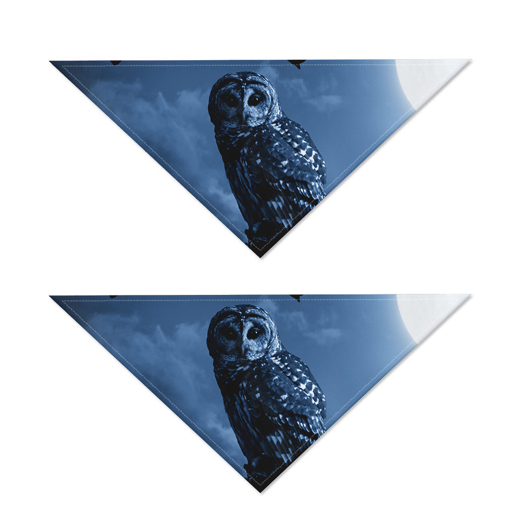 Full Moon Night Owl Print Dog Bandana