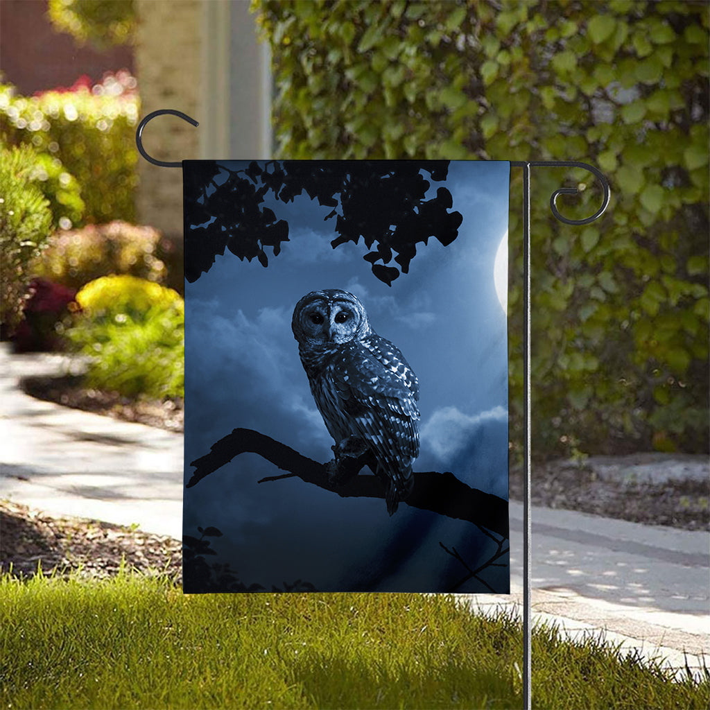 Full Moon Night Owl Print House Flag