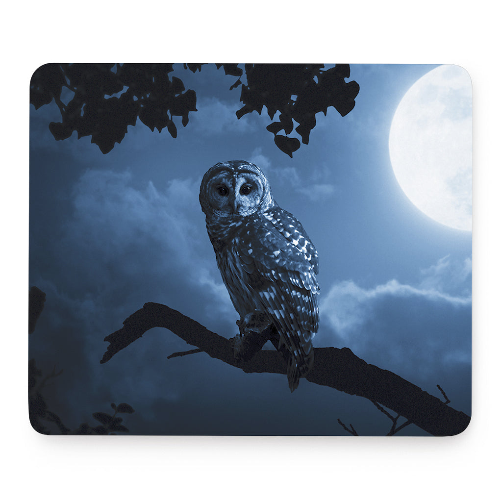 Full Moon Night Owl Print Mouse Pad