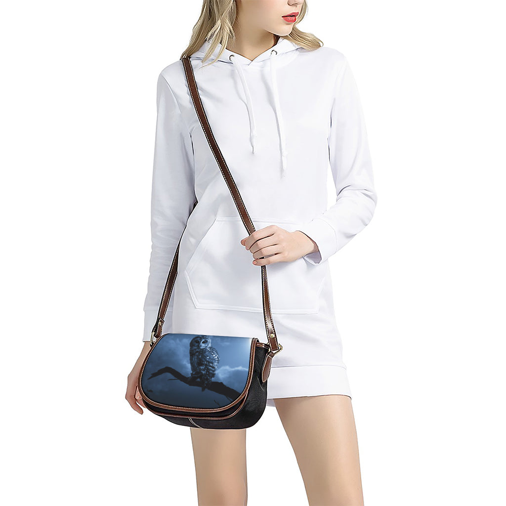 Full Moon Night Owl Print Saddle Bag